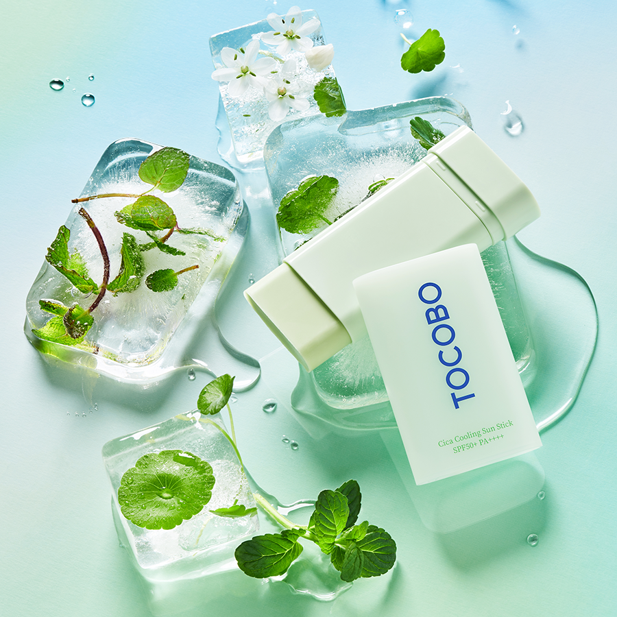 Protector solar en barra para piel con acné, Tocobo Cica Cooling SPF50+ PA++++, ideal para piel grasa y sensible. Con Centella Asiática y Ácido Hialurónico.