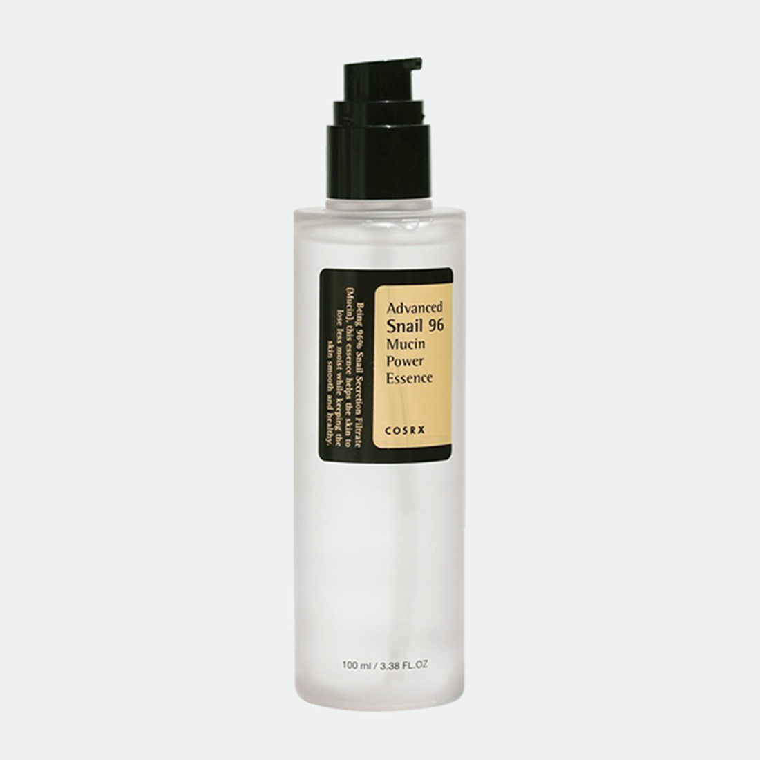 Advanced Snail 96 Mucin Power Essence de COSRX, esencia coreana para la cara con mucina de caracol para hidratar, regenerar y desvanecer manchas y cicatrices.