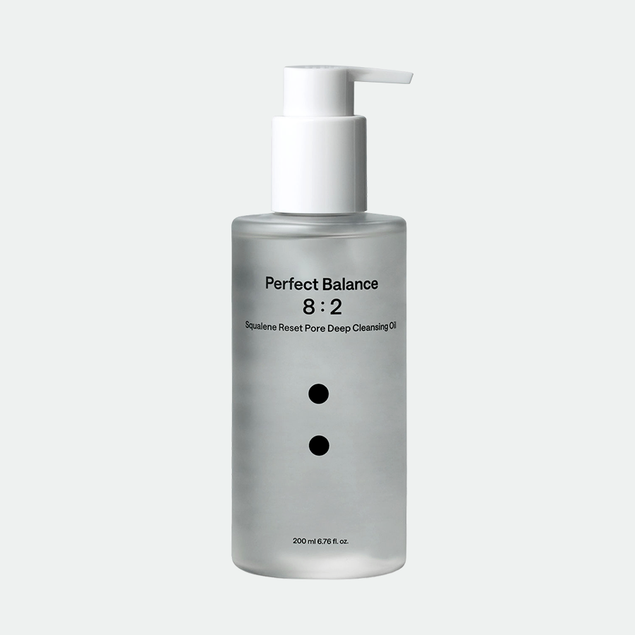 Aceite limpiador facial coreano [8:2] Squalene Reset Pore Deep Cleansing Oil con escualano y LHA para exfoliar, limpiar profundamente, controlar el sebo y mantener la piel hidratada.