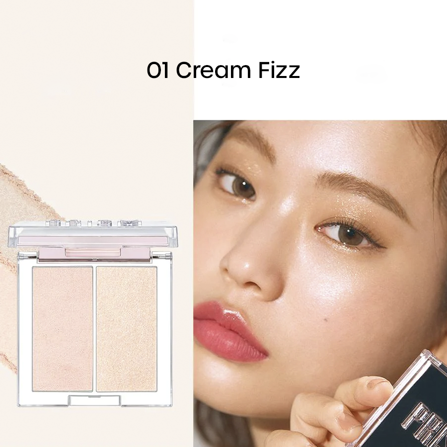 Prism Highlighter Duo #01 Cream Fizz | 2 tonos