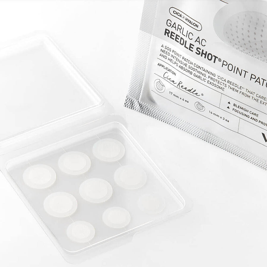 Garlic AC Reedle Shot Spot Patch | Parches para acné transparentes