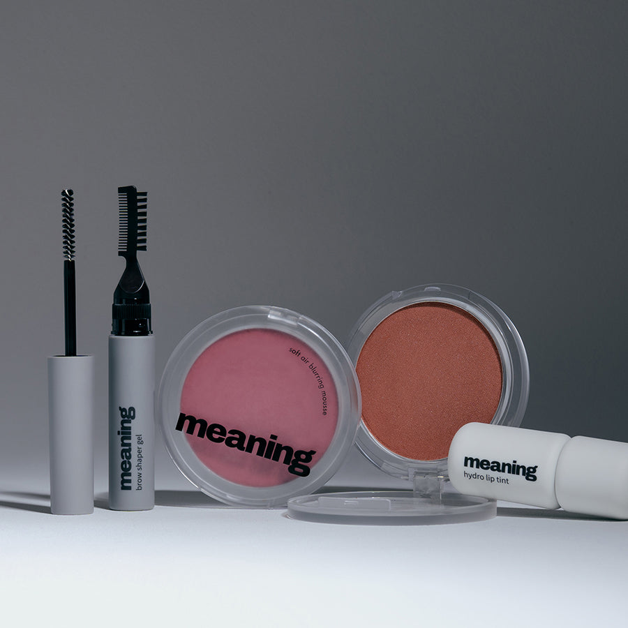 meaning-full look ( Soft Air Blurring Mousse+ Hydro Lip Tint + Brow Shaper Gel)