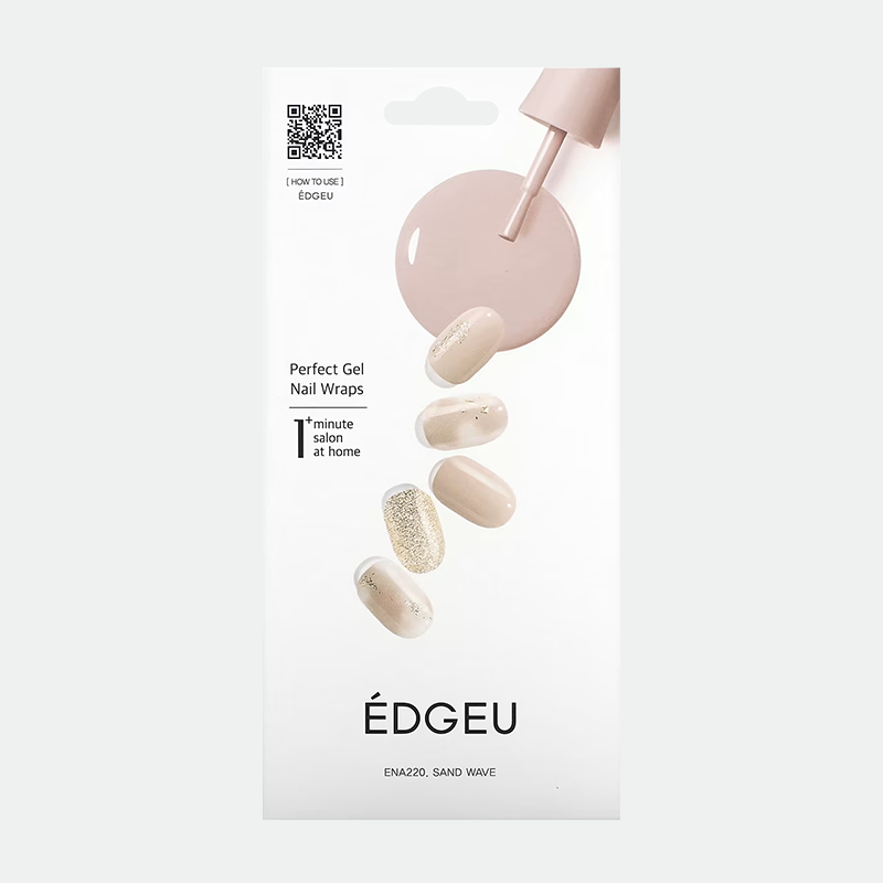 Sand Wave | Tiras de gel para uñas (Tonos nude con toques dorados)