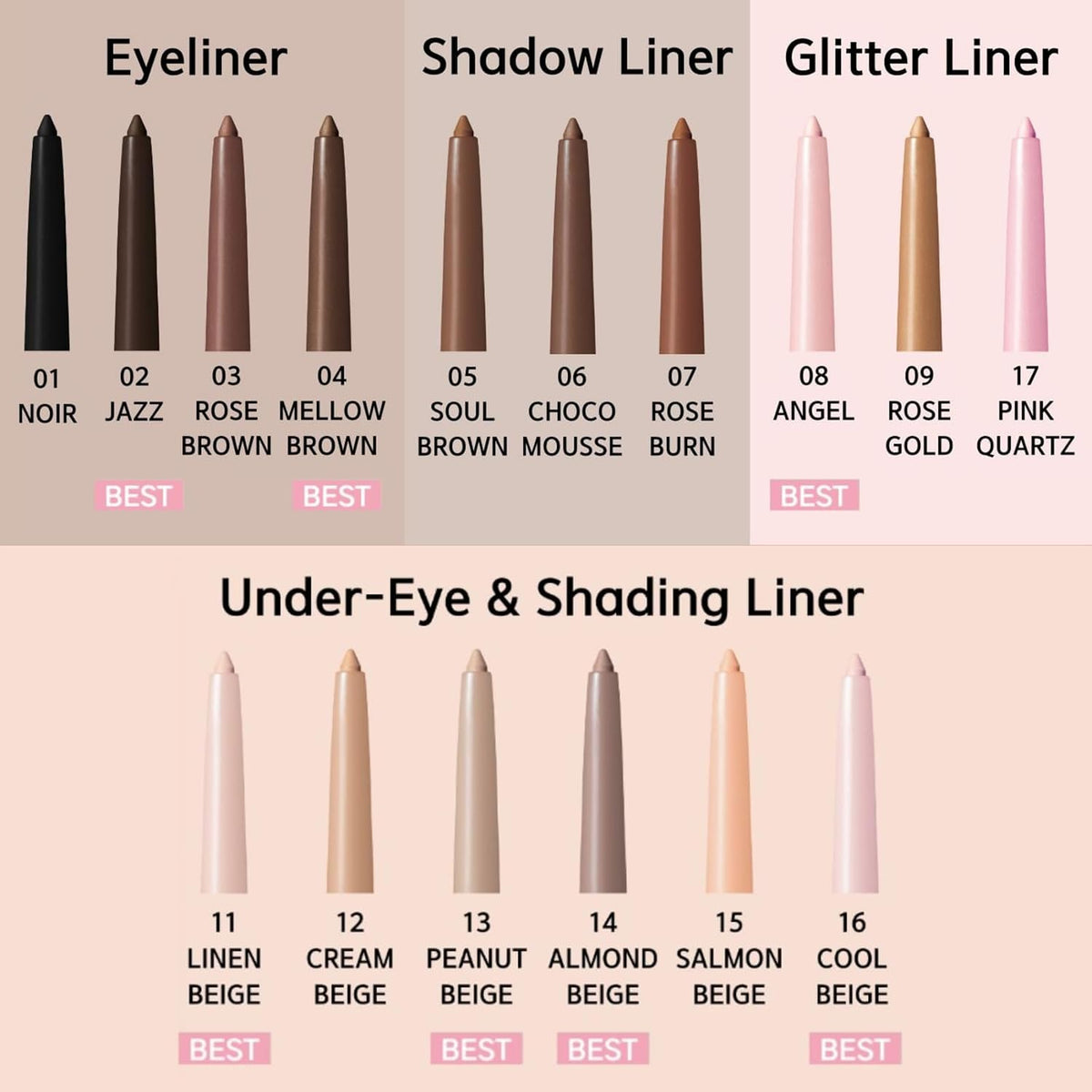 BBIA Last Auto Gel Eyeliner | Delineador Vegano para Aegyosal y Multiuso (3 tonos)